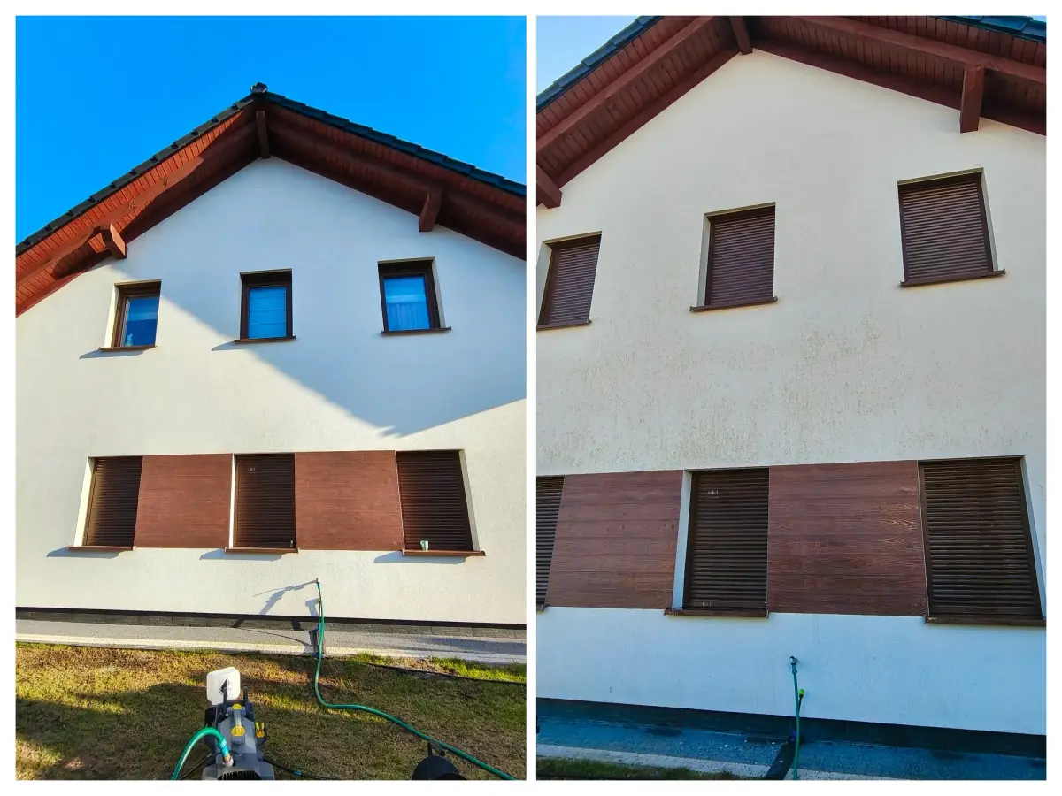 Usuwanie trudnych zabrudzeń z elewacji - realizacja Podkarpacie