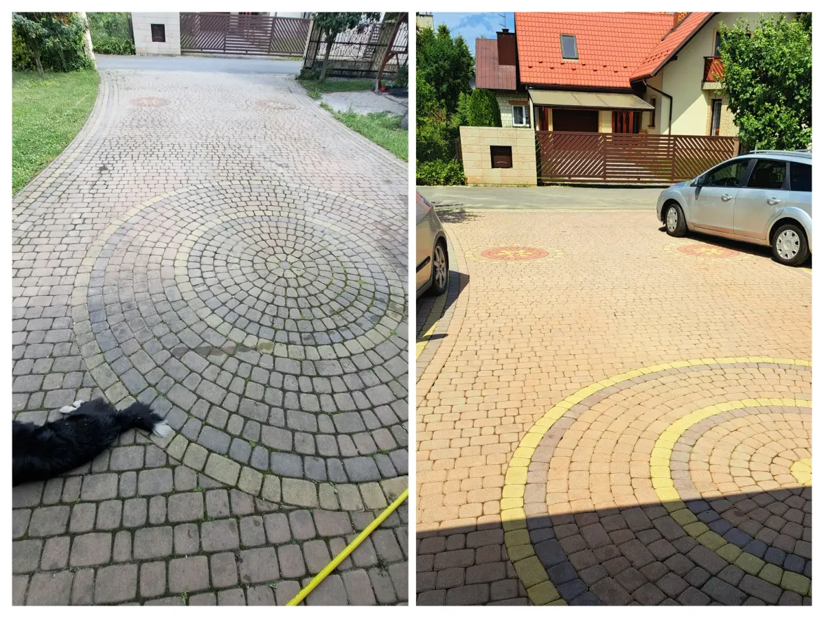Efekt hydrofobowy po impregnacji kostki brukowej - Rzeszów