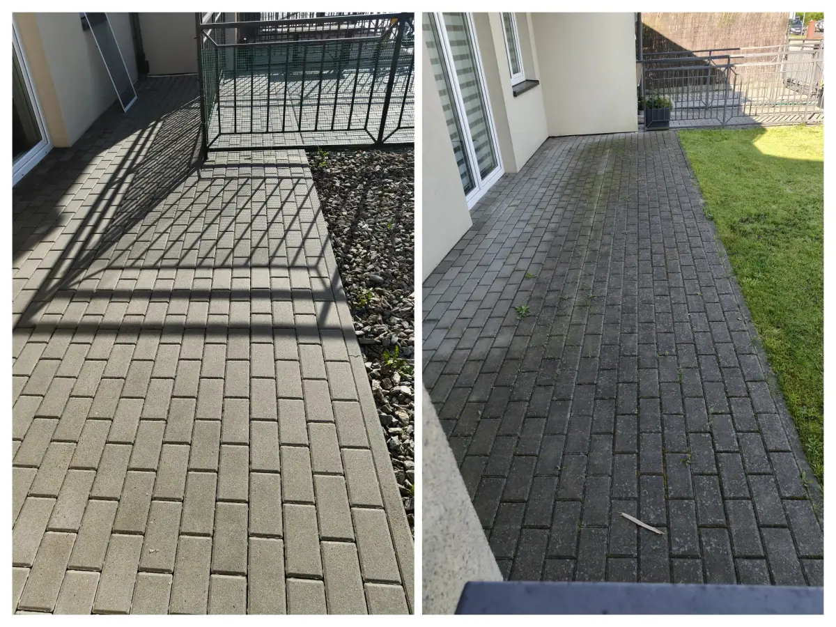 Kompleksowe czyszczenie podwórka z kostki - Rzeszów